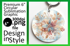 Playful Round Design Keychain PNG , Autumn Flower Product Image 1