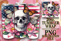 Happy Moments 20oz tumbler wrap, Skull USA Product Image 1