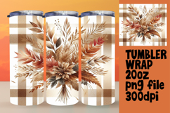 20oz Tumbler Template for Unique Gifts , Autumn Flower Product Image 1