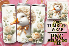 WHIMSICAL SUBLIMATION 20oz TUMBLER WRAP, Goose Product Image 1