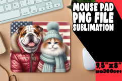 Cheerful Mouse Pad PNG Style, Dog and cat Product Image 1