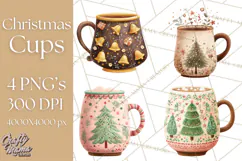 Christmas Hot Cocoa Mug Clipart PNG, Holiday Cup Art Product Image 1