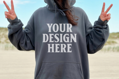 Indigo Blue Gildan 18500 Hoodie Mockup, G18000 Hoodie Mod Product Image 1