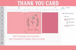 Thank You Card SVG | Floral Heart Cardstock Insert Card Product Image 5