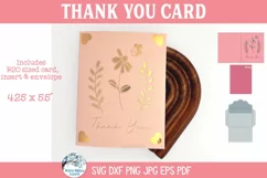 Thank You Card SVG | Floral Heart Cardstock Insert Card Product Image 3