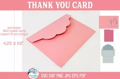 Thank You Card SVG | Floral Heart Cardstock Insert Card Product Image 4