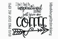 No Inspiration Just Coffee SVG Cutting File PNG DXF AI EPS Product Image 1