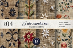 Scandinavian Embroidery Pattern | Jute Floral Texture Product Image 1