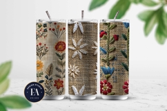 Scandinavian Embroidery Pattern | Jute Floral Texture Product Image 2