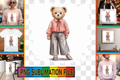 Stylish TSHIRT Designs PNG, Teddy Bear Product Image 1
