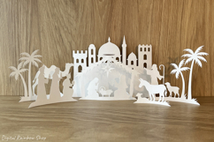 3d Nativity scene svg template, Christmas scene papercut Product Image 2