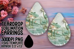 Floral 3D Hole Teardrop Earrings Sublimation Pattern Product Image 1