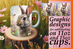 Whimsical Easter Rabbit Mug Art: Easter Delight Product Image 1