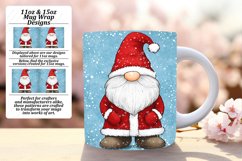Christmas Gnome Mug Wrap 11oz 15oz Watercolor Design Product Image 1