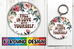 Cheerful Circle Coasters Design, Flower Quote Product Image 1
