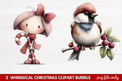 Whimsical Christmas Clipart | Cute Festive Holiday PNG Product Image 1