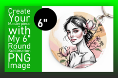 Lovely Circle PNG for Sublimation , Beauty Woman Product Image 1