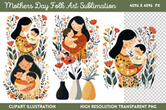 Mothers Day Folk Art Sublimation Bundle PNG Product Image 7