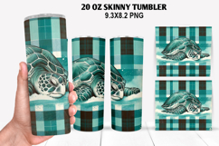 Turtle Skinny Tumbler 20oz Wrap Design, Animal Tumbler Wrap Product Image 1