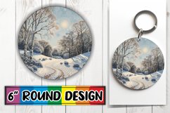 Beautiful Keychain Landscape Scenes Round Design PNG Product Image 1