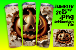VIVID 20oz Tumbler PNG Template , 3D Pumpkin Product Image 1