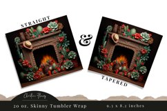 3D Western Christmas Cowboy Fireplace Tumbler Wrap PNG Product Image 3