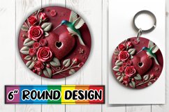 Sweet Keychain Designs for Gifts PNG, 3D Heart Product Image 1