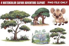Watercolor Safari Adventure Clipart PNG Product Image 1