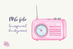 2 Pink Retro Radio 1950s Jukebox Vintage Pink Golf Clipart Product Image 2