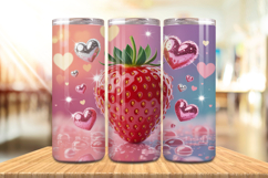 Valentine’s Day 3D Strawberry Tumbler Wrap PNG Big Bundle Product Image 8