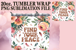 SWEET VIBES 20oz TUMBLER WRAP, Flower Quote Product Image 1