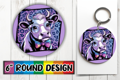 Cheerful Ornaments Circle PNG, Cute Cow Product Image 1