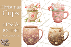 Christmas Hot Cocoa Mug Clipart PNG, Holiday Cup Art Product Image 1