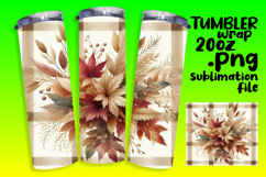 Artistic 20oz Tumbler Design , Autumn Flower Product Image 1