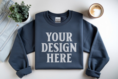 Dark Heather Gildan 18000 Folded Flat Lay Mockups Product Image 1