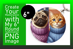 Gorgeous Circle Design Keychain PNG , Dog and cat Product Image 1