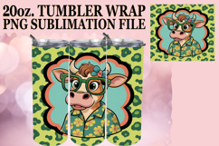 Sublimation Wonders 20oz tumbler wrap, Cute Cow Product Image 1