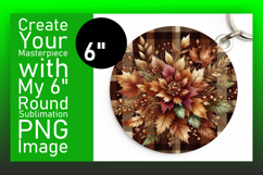Elegant Circle Coaster PNG Artwork , Autumn Flower Product Image 1