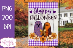 Halloween Garden Flag Sublimation PNG, Cute ghost PNG Product Image 1