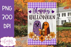 Halloween Garden Flag Sublimation PNG, Cute ghost PNG Product Image 1