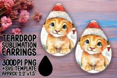 Vibrant Teardrop Earrings Design Template , Christmas Waterc Product Image 1