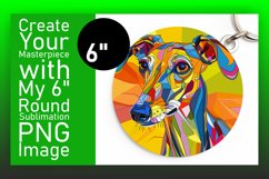 Artful Dog Pattern Round Design Keychain Product Image 1