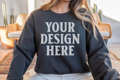 Dark Heather Gildan 18000 Crewnwck Sweatshirt Mockup, gildan Product Image 1
