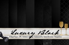 16 Black Luxury Pattern Digital Papers Product Image 1