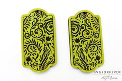 Flower pattern Abstract Engraved Earrings Digital Download Product Image 2