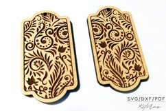 Flower pattern Abstract Engraved Earrings Digital Download Product Image 3