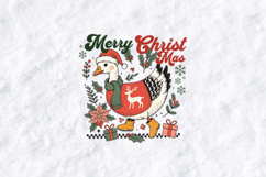 Merry Christmas Duck with Gifts &amp; Reindeer Holiday Shirt Product Image 3