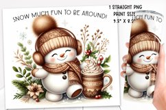 Christmas festive Snowman Tumbler Wrap|Sublimation PNG. Product Image 2