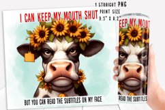 Funny Cow Skinny Tumbler Wrap Humorous Sayings PNG 20 oz. Product Image 2