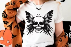 Halloween skull with butterfly wings, Svg File For Cricut. Product Image 2